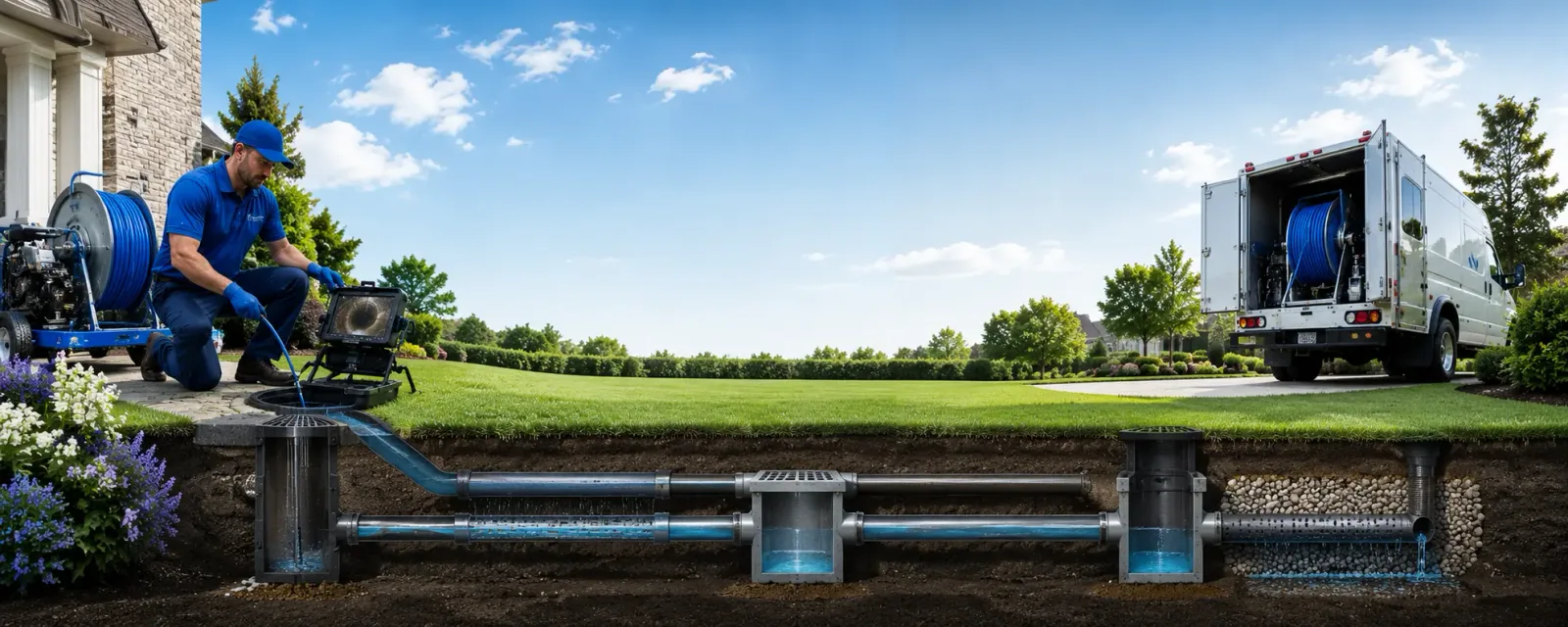 Outdoor drain cleaning information for La Motte, IA